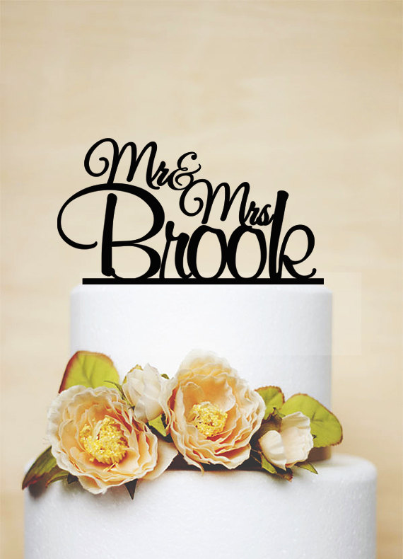 زفاف - Personalized Wedding Cake Topper,Mr & Mrs Cake Topper With Your Last Name,Wedding Decor Cake Topper,Personalized Cake Topper-C044