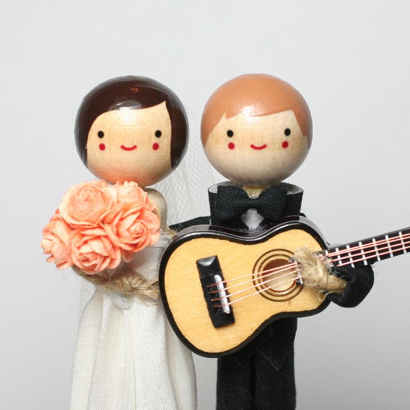 Mariage - Custom Wedding Cake Topper with 1x INSTRUMENT / Music Theme