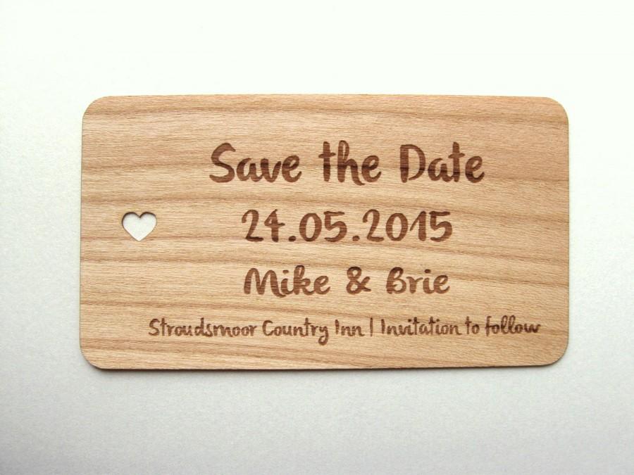 Свадьба - Save the date wood card / Wooden Save the Date card / Rustic Save the Date , Wedding Save the Date