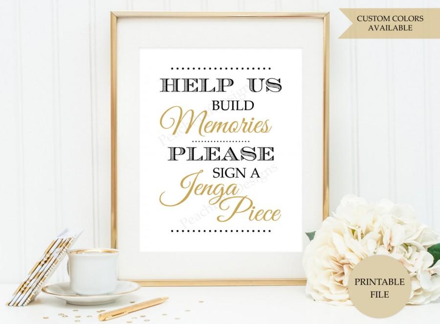 Mariage - Jenga guest book sign (PRINTABLE FILE)  - Jenga wedding sign - Wedding Jenga - Wedding guest book alternative - Black and gold wedding