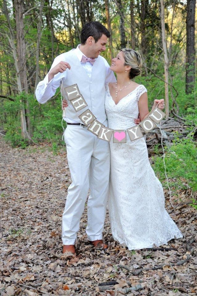 Mariage - Thank You Sign - Rustic Wedding Banner Photo Prop - Wedding Sign - Wedding Decoration