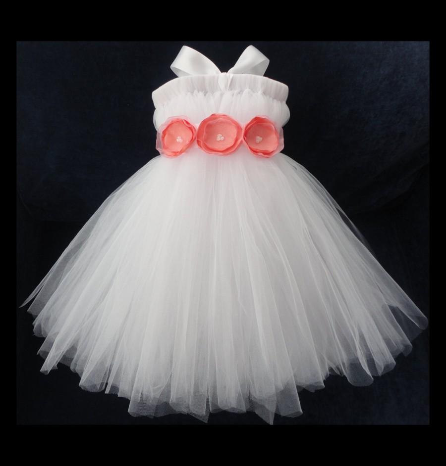 Wedding - Coral Flower Girl Dress