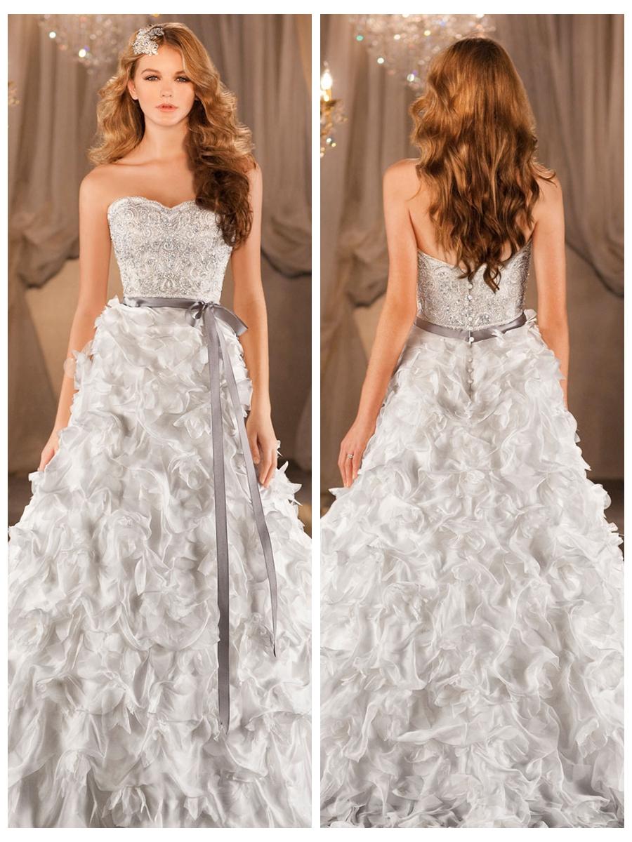 زفاف - A-line Sweetheart Beading Bodice Wedding Dress with Dramatic Textural Skirt
