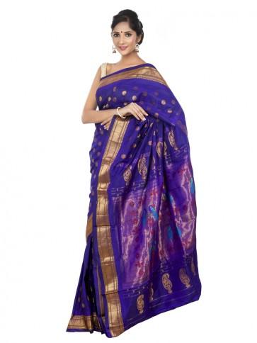 زفاف - Royal Deep Bluish Purple Paithani