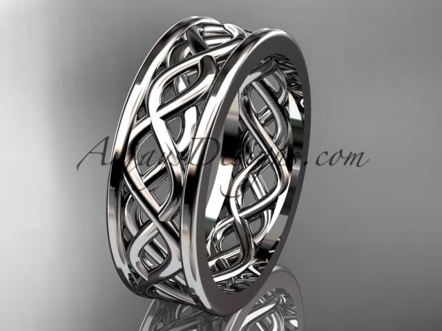 زفاف - platinum vine wedding band, engagement ring ADLR257G