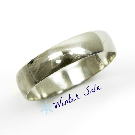 Mariage - White gold wedding ring. 14k white gold 5mm wedding band (gr-9377-1446),  matte wedding ring, classic wedding ring, men women wedding ring