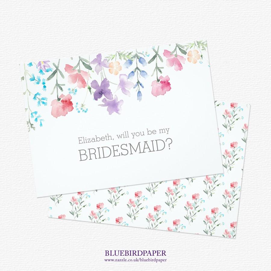 زفاف - Rustic Floral "Will you be my bridesmaid?" invitation
