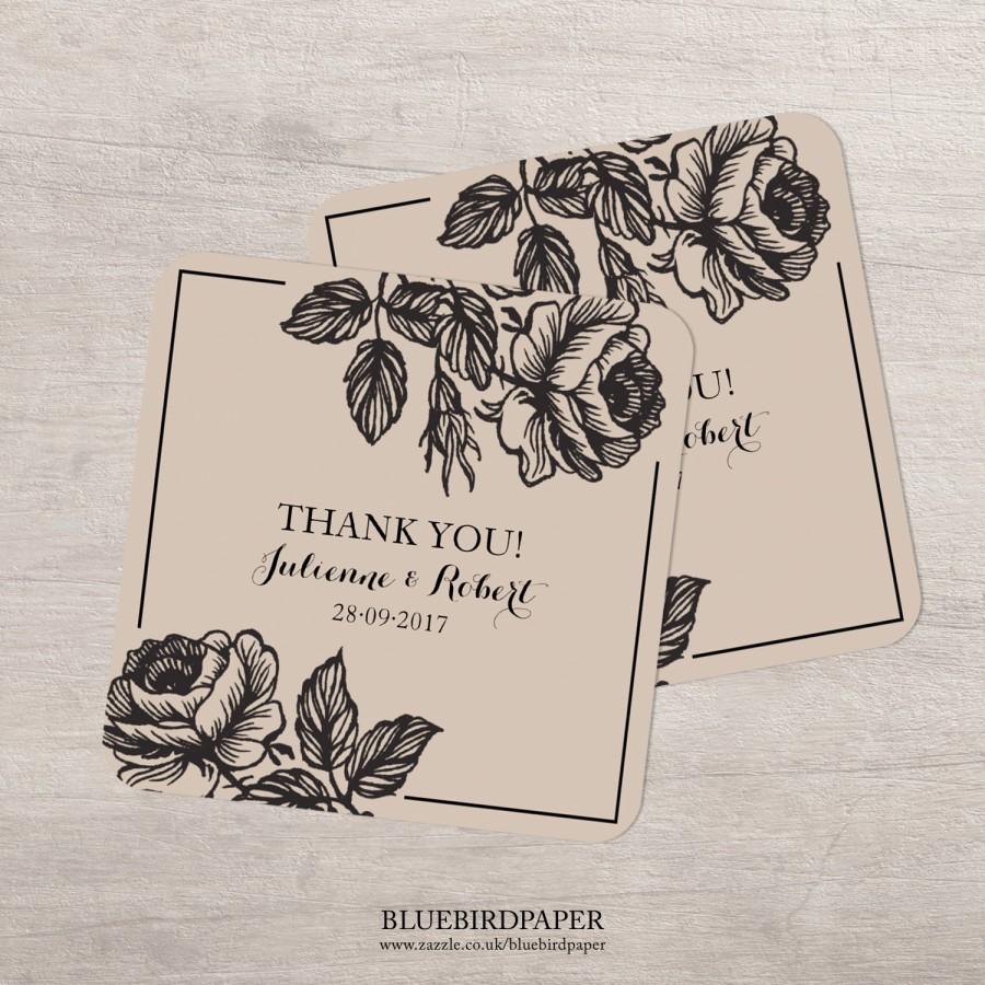 Mariage - Rustic floral wedding favor sticker, fully customisable.