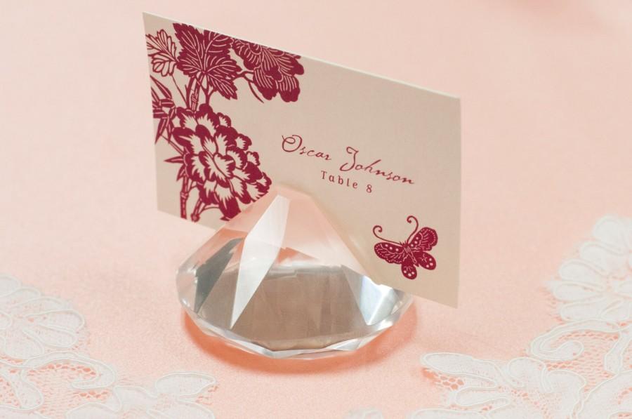 Свадьба - Clear Crystal Place Card Holders, Wedding Favor/ Wedding Decoration/ Table Numbers Holder/ Business Card Holder/ Photo holder/ Gift/ Wedding