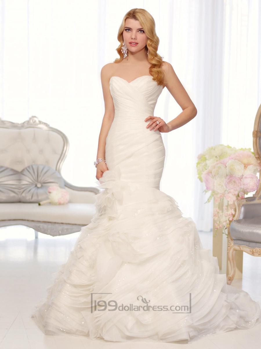 Wedding - Organza Sweetheart Trumpet Wedding Dresses with Pleated Bodice and Layers Skirt
