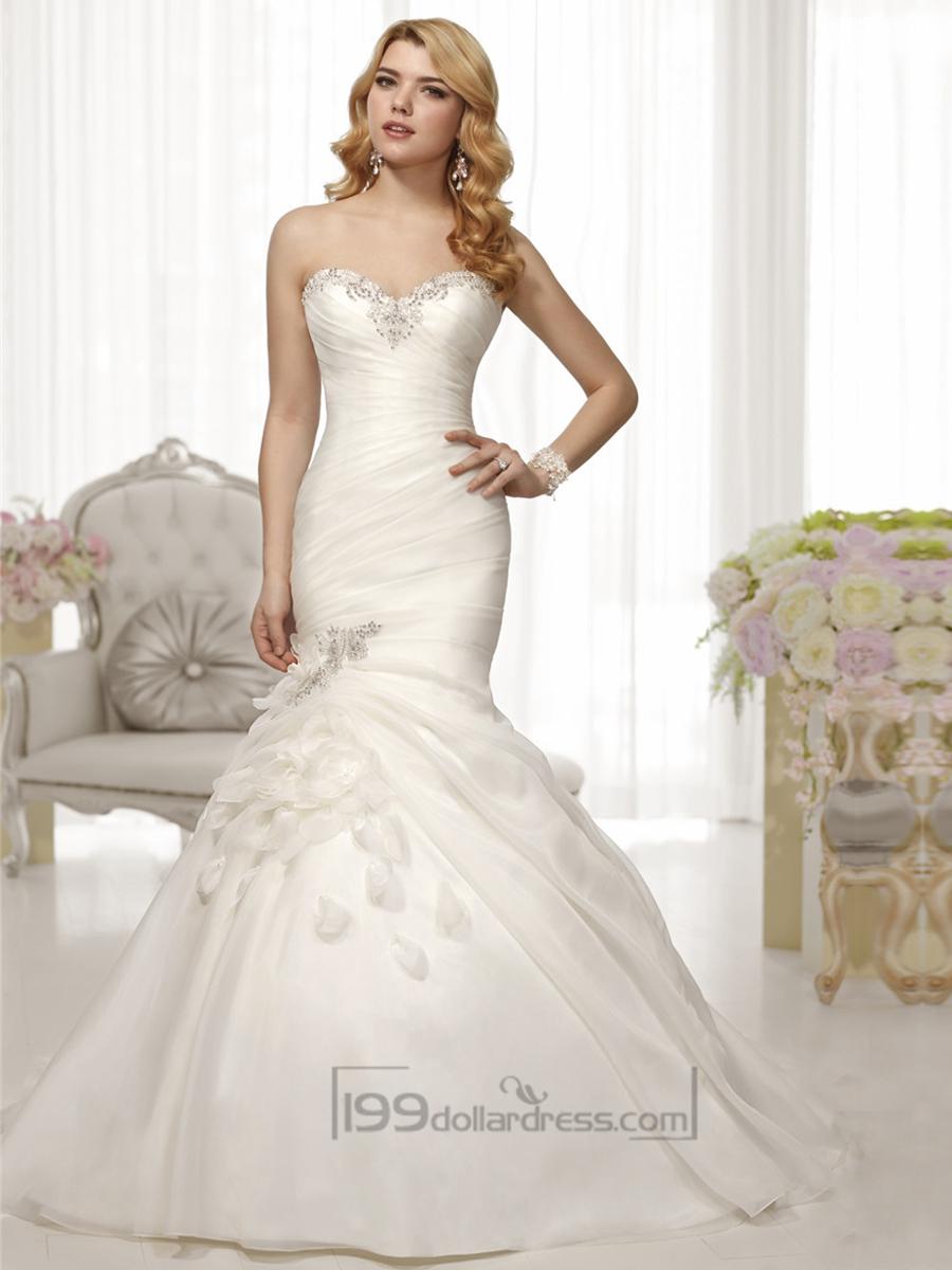 Hochzeit - Trumpet Mermaid Beaded Sweetheart Pleated Bodice Wedding Dresses