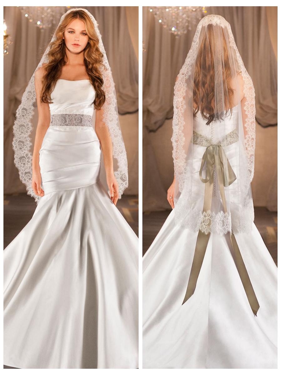 Hochzeit - Elegant Ruched Fit Flare Wedding Dress with Asymmetrical Dropped Waist Circular Skirt