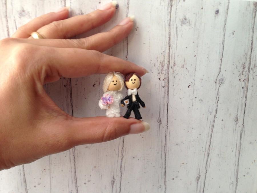 زفاف - Bride Groom Miniature Figurine Micro Mini Wedding Decor Dollhouse Miniatures Collectibles Mr and Mrs Wedding Couple