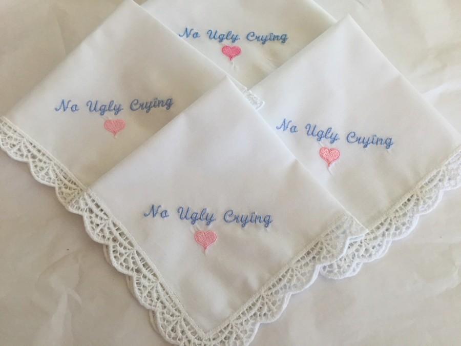 Hochzeit - No Ugly Crying handkerchiefs set of 4