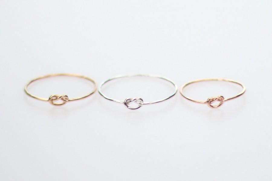 Mariage - Knot Ring - Sterling Silver Ring - Rose Gold Ring - Yellow Gold Ring - Tie the Knot - Bridal Party Gifts - Bridesmaids Gifts - Stacking Ring
