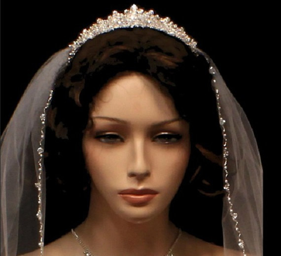 Mariage - Single layer Veil with Crystal edge