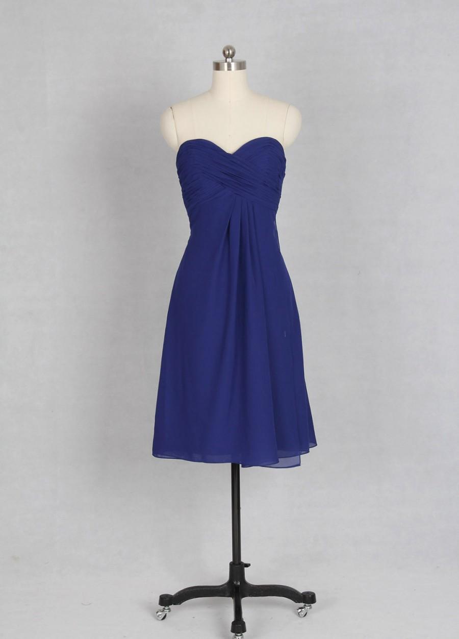 Mariage - Sweetheart A-line Royal Blue Chiffon Bridesmaid Dress