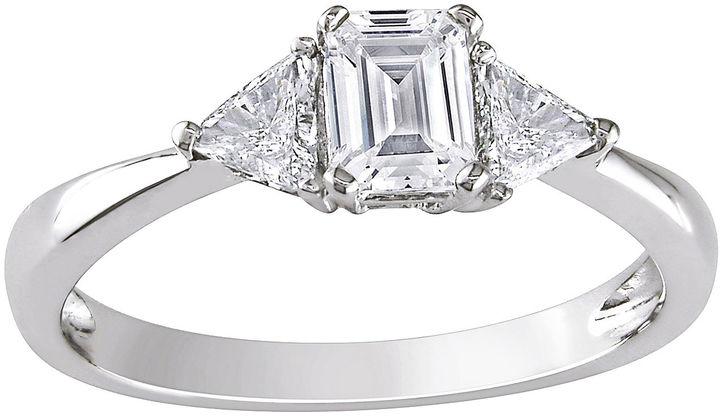 Hochzeit - FINE JEWELRY 3/4 CT. T.W. Emerald-Cut Diamond Bridal Ring 14K White Gold