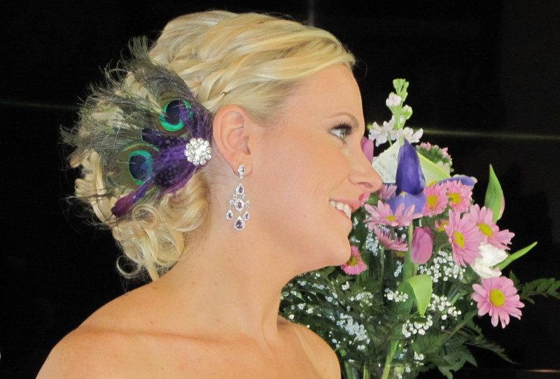 Свадьба - Fascinator, Peacock Hair Clip, Bridal Comb, Bridal Fascinator, Wedding Hair Clip, Peacock Wedding Theme, Wedding Brooch, Bridal Gift