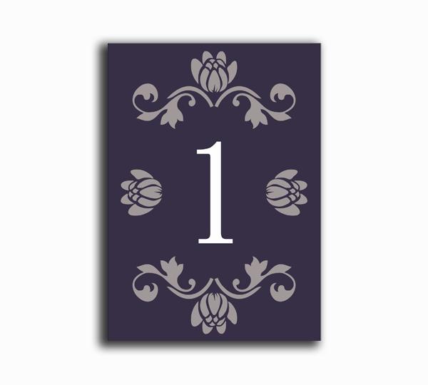 زفاف - Printable Table Numbers DIY Instant Download Elegant Table Numbers Purple Eggplant Wedding Table Numbers Printable Table Cards (Set 1-20)