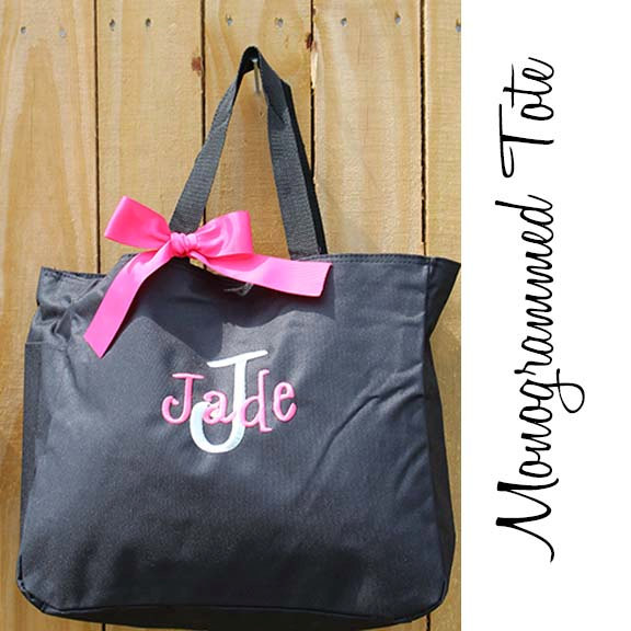 Wedding - Personalized Cheer Dance Beach Bridesmaid Gift Tote Bag- Embroidered Tote - Wedding