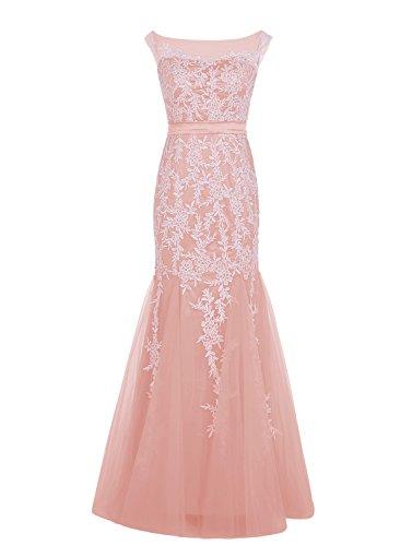 زفاف - Blush Pink Long Lace Mermaid Wedding Dress