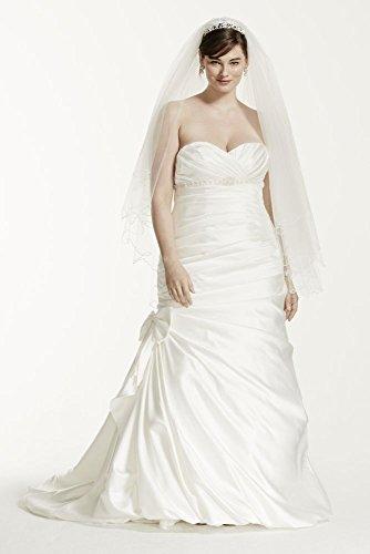 Hochzeit - Plus Size Satin Mermaid Wedding Dress with Bow Detail