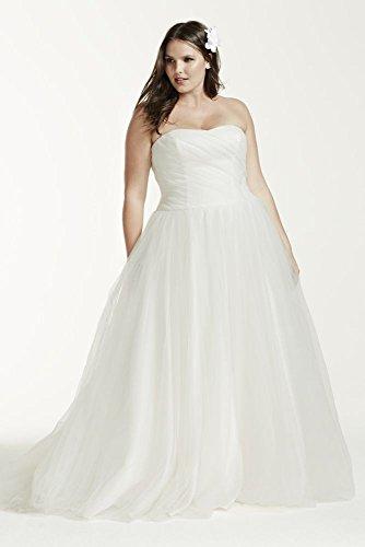 زفاف - Plus Size Ruched Bodice Tulle Plus Size Wedding Dress
