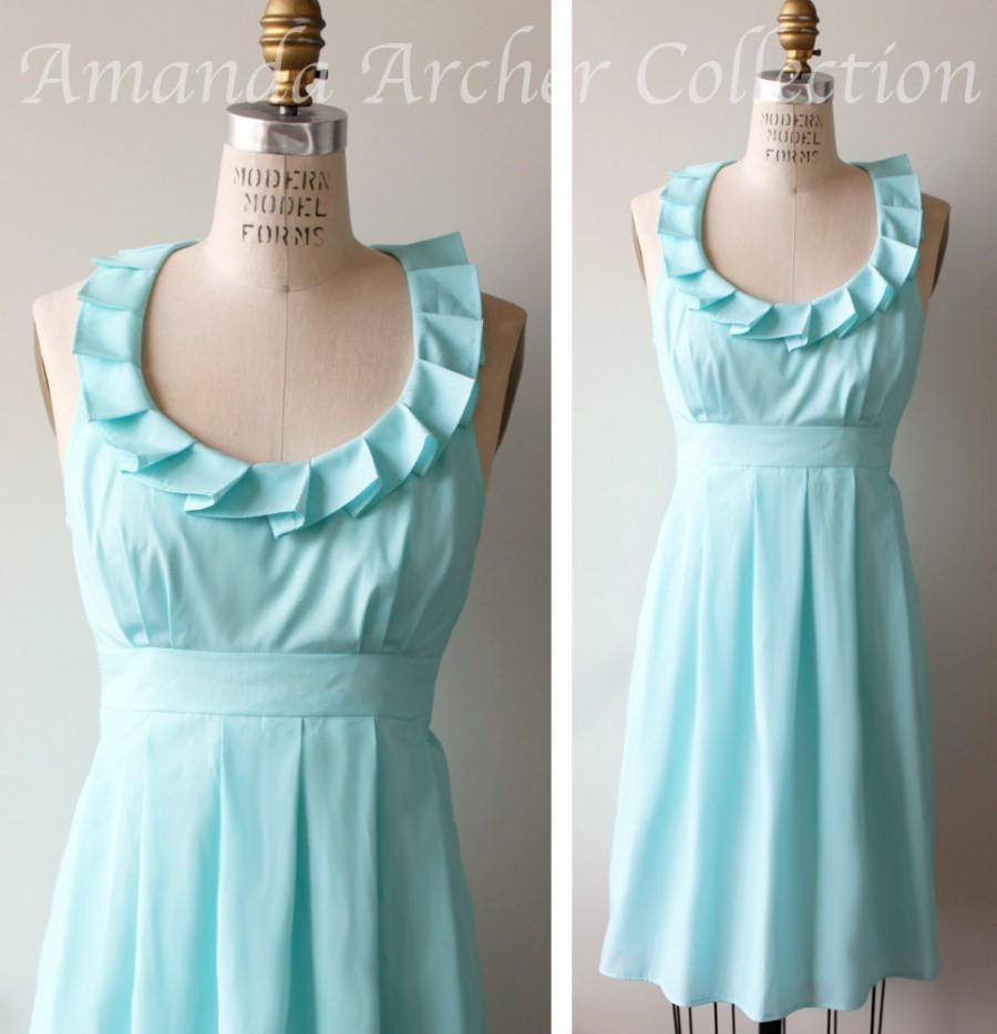 Hochzeit - Bridesmaid Dress, Aqua, Made To Order (more colors available)