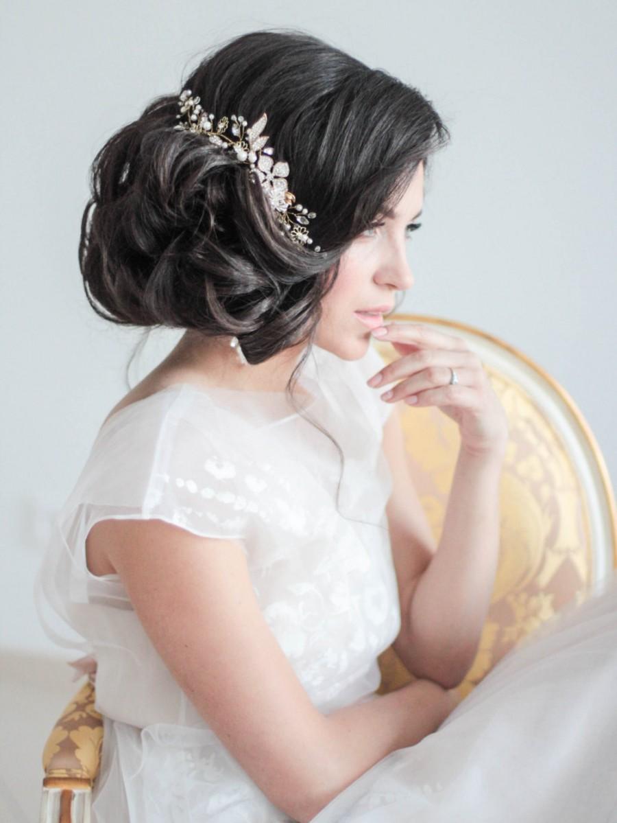 Mariage - Crystal Decorated Wedding Bridal Hair Comb Bridal Decorative Hair Comb Wedding Hair Comb Bridal Headpiece Head PIece Bridal Hair Piece
