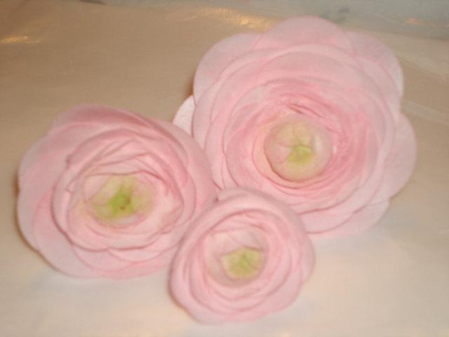 زفاف - Wafer Rice Paper Ranunculus Flowers for Wedding, Bridal Shower, Anniversary Cake Toppers