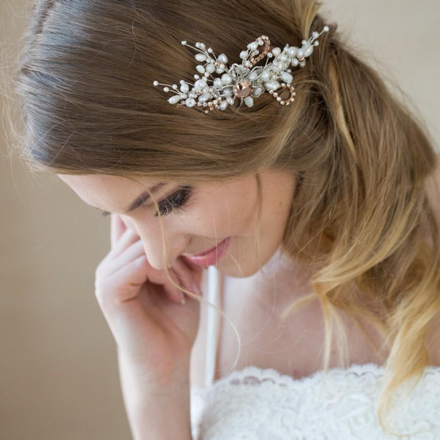Bridal Hair Comb Pearl Crystal Headpiece Wedding Accessories Pin Clip 05312 