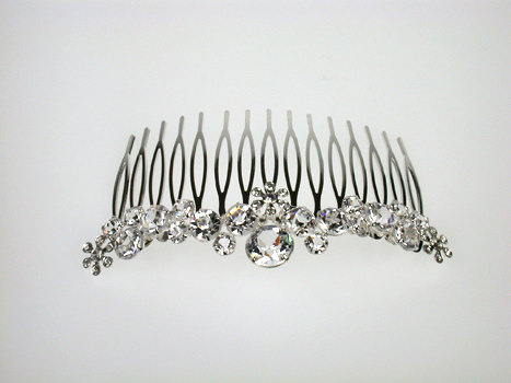 Wedding - Wedding Hair Comb - Thea Bridal Hair Comb with Rhinestones - Bridal Headpiece - Bridal Crystal Hair Comb - Wedding Silver Hair Comb