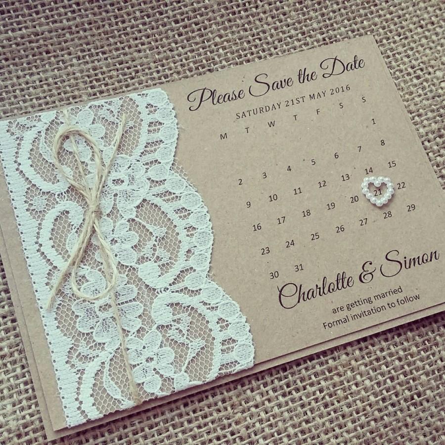 Wedding - Rustic Lace Save the Date