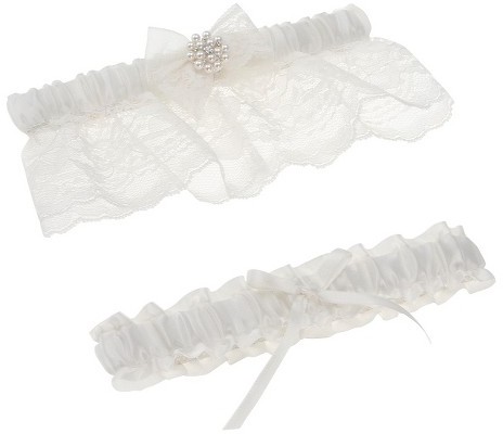 Hochzeit - Ivy Lane Design Somerset White Bridal Garter Set