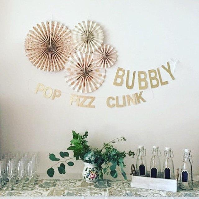 Wedding - BUBBLY banner. In gold glitter. Other colors available!