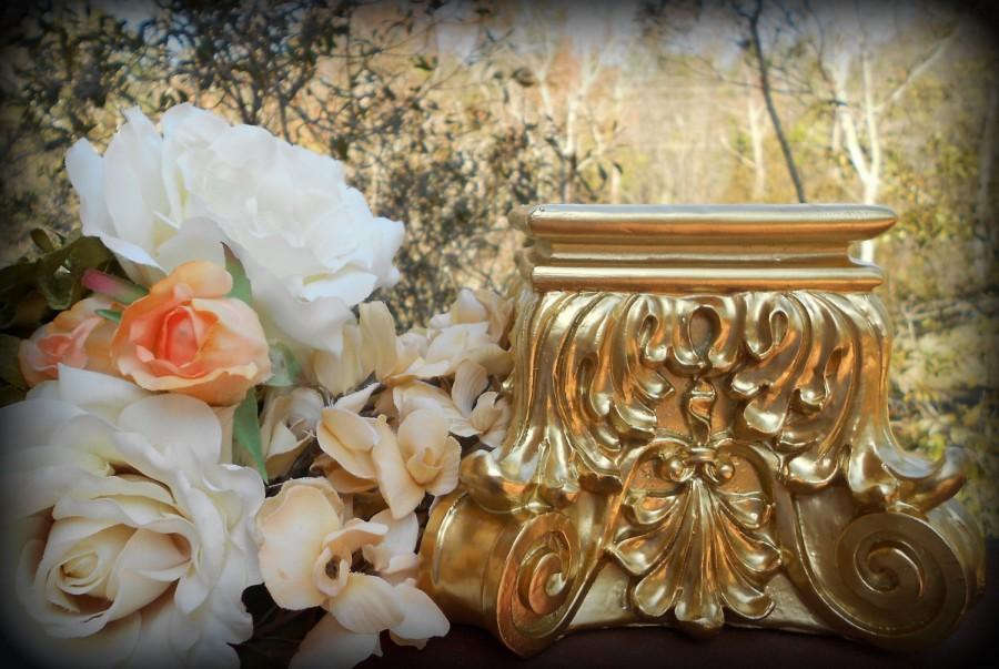 Mariage - Brilliant Gold Baroque Pillar Candle Holder-Plant stand,Dining Decor,Rococo Home,Gold Party Decor,Formal event,Paris Wedding,Goth,Reception