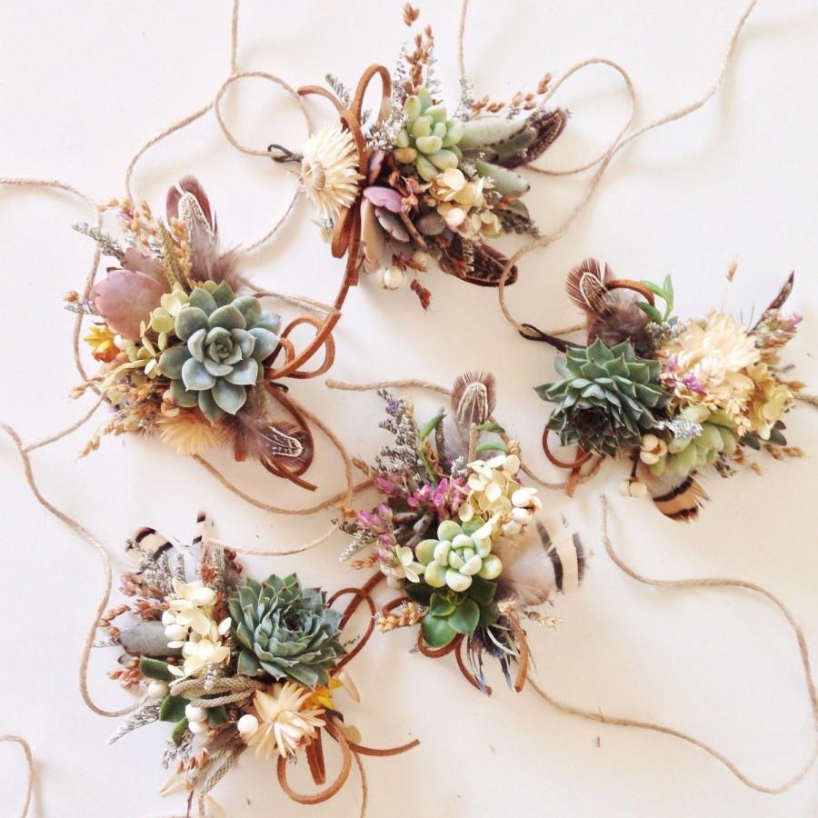 Wedding - Succulent Corsage // Wildflower