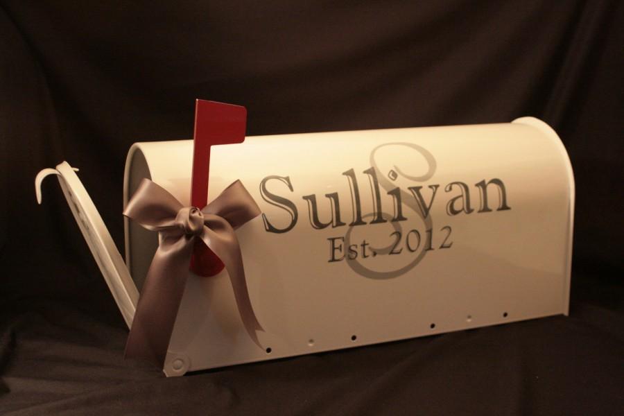 زفاف - Wedding Mailbox- Card Box - Standard USPS size - White - Both Sides Decorated
