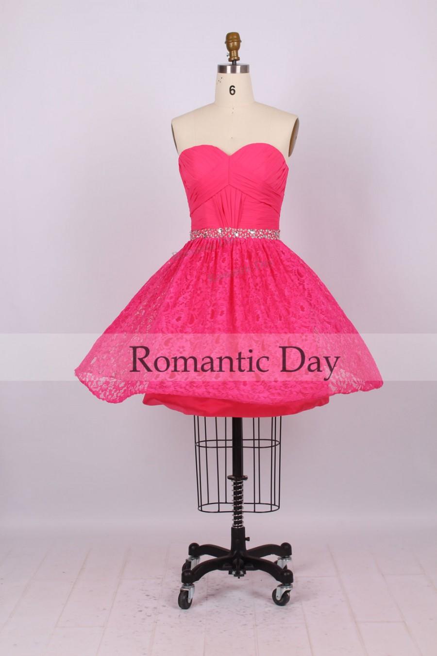 زفاف - 2015 Best Selling sweetheart Lace Short homecoming dress/Cocktail dresses/Bridesmaid dresses/short prom dress party/plus size dress 0016
