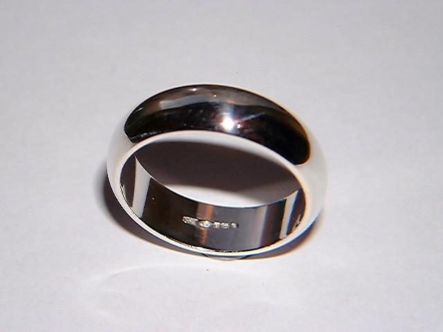 Wedding - Handmade Mens 9k White Gold 6mm D Shape Wedding Ring / Band 7.7 grams