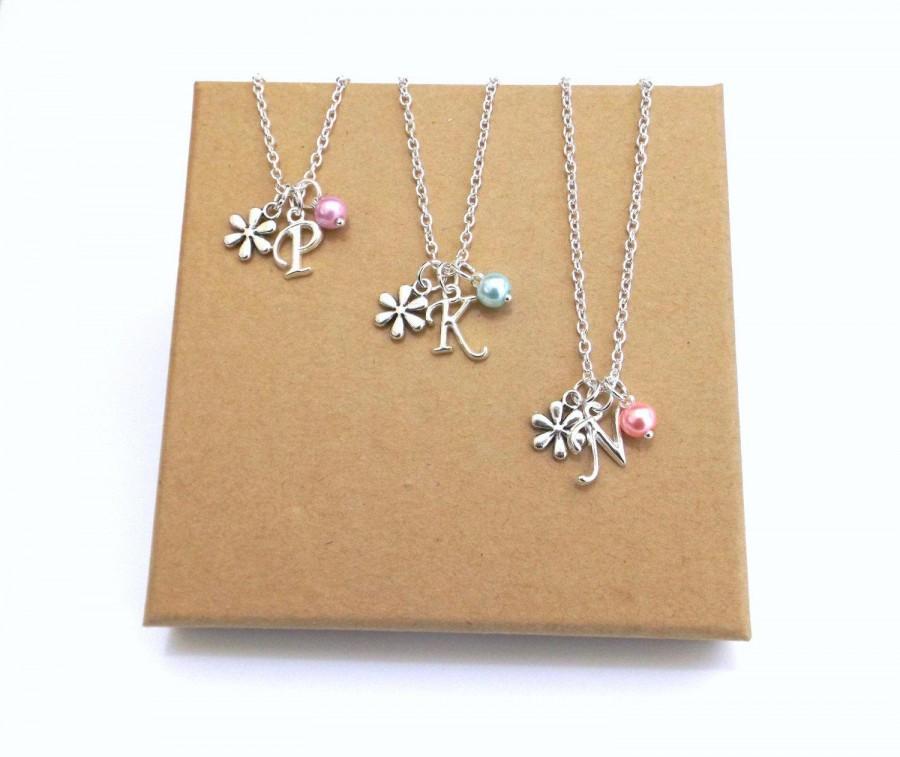 Mariage - Flower Girl Necklace Sets, Flower Girl Gift Sets, Flower Girl Jewellery, Set of 3 Necklaces, Set of 4 Necklaces, Set of 5, Set of 6