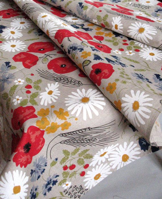 زفاف - Tablecloth Square Lace Tablecloth Linen Tablecloth Burlap Tablecloth Prewashed Gray Daisies Poppies Flowers 58" x 58"