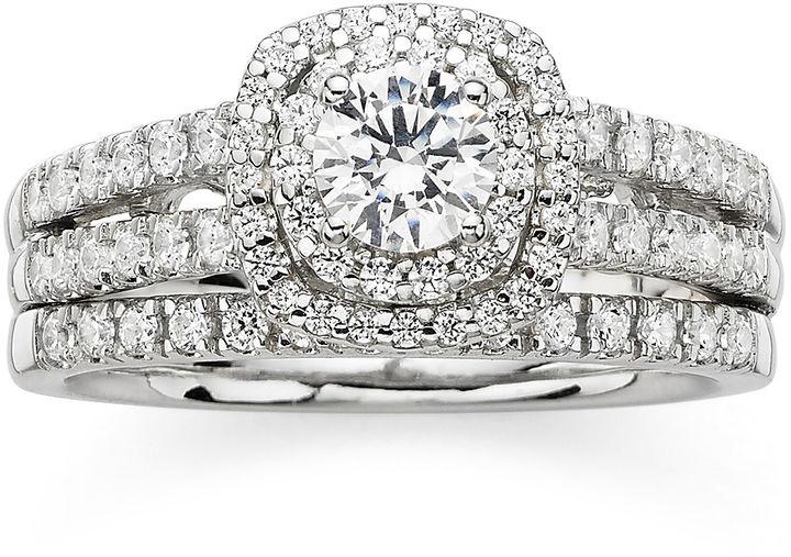 Mariage - MODERN BRIDE Modern Bride Signature 1 CT. T.W. Diamond 14K White Gold Bridal Ring Set
