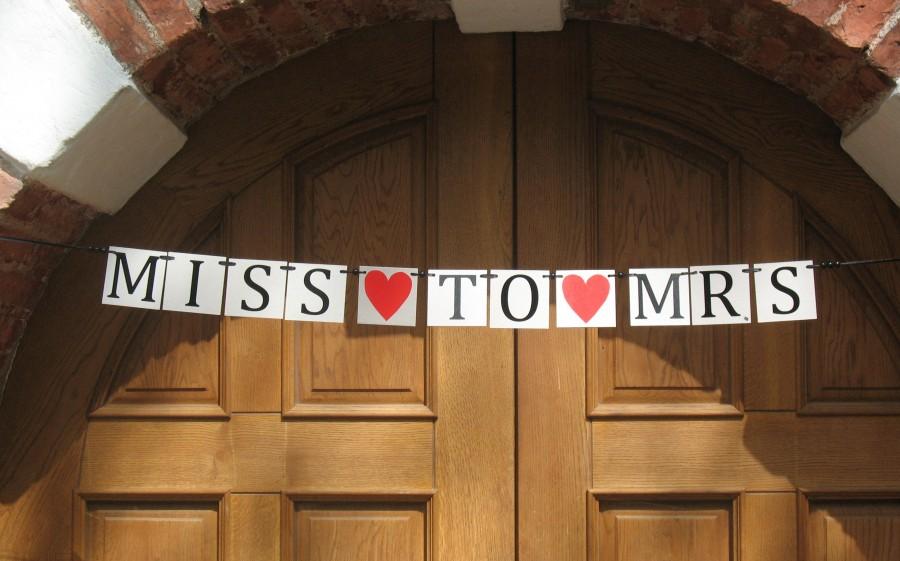 زفاف - MISS TO MRS Banners Wedding Date Signs Sweetheart Table Banner Rustic Chic Wedding Decor Bridal shower