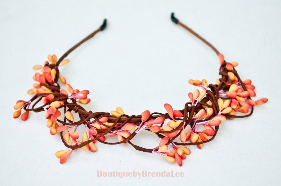 زفاف - BRENDA LEE Pip berry headband/hair accessory/Orange yellow berries hair accessories