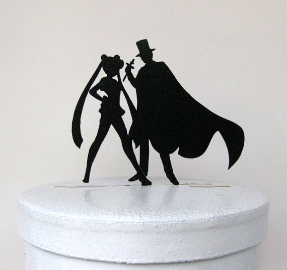 Свадьба - Wedding Cake Topper -Sailor Moon & Tuxedo Mask, Anime,