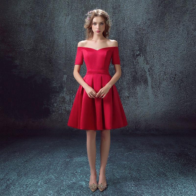 Wedding - Red Short dress/Prom Dress/ wedding Dress/ Evening Dress/ Bridesmaid Dress. Skirt/ Red Skirt