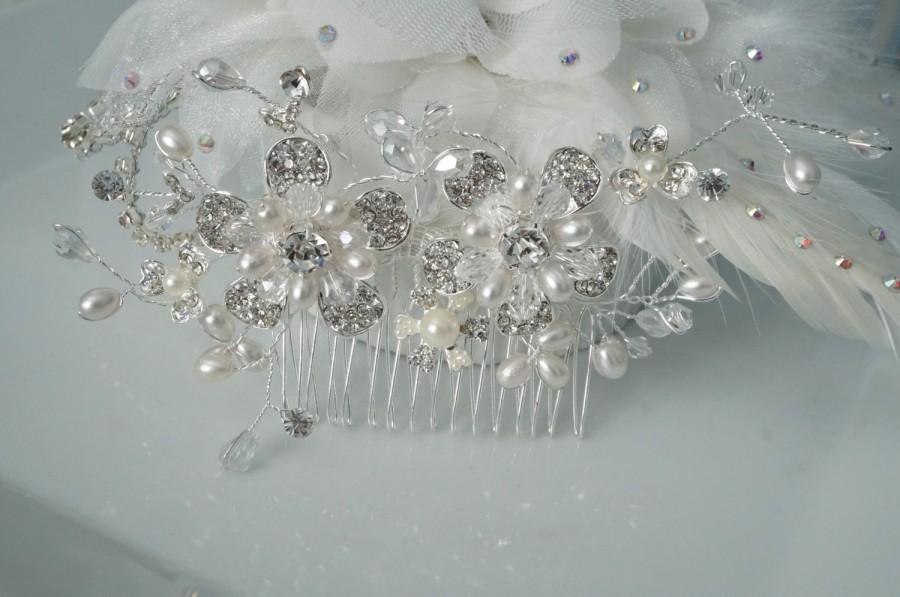 Hochzeit - Wedding Hair Comb, Wedding Hair Accessory, Crystal Bridal Comb, Bridal Head Piece