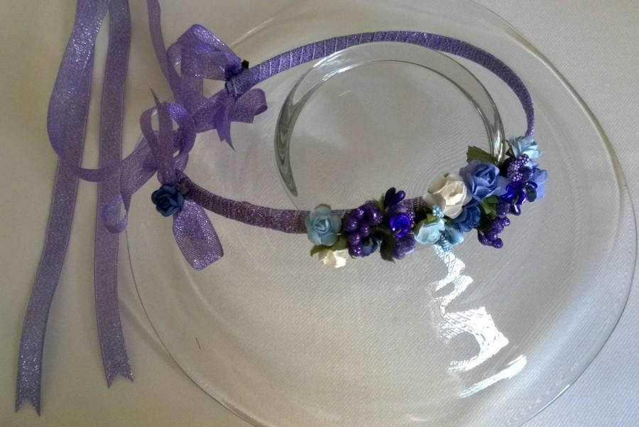 زفاف - Violet Flower Headband / Flower headband